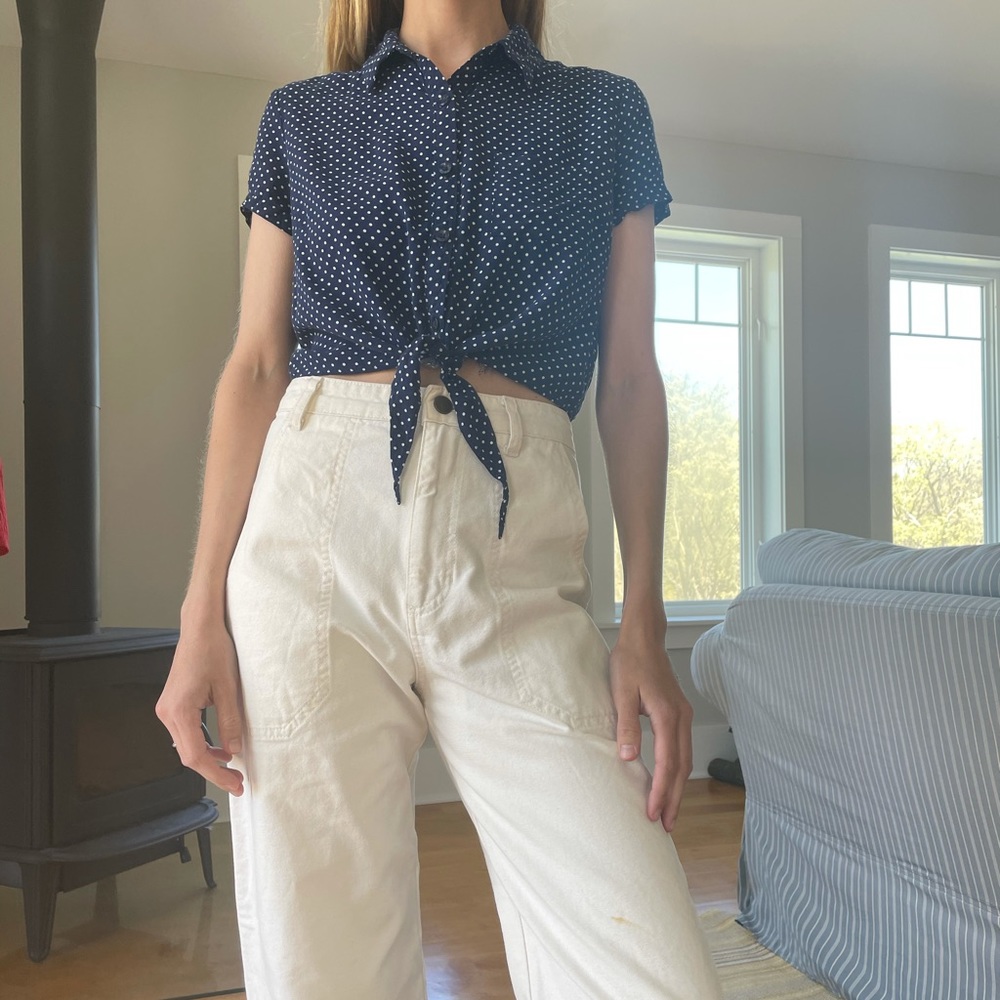 American Apparel Polka Dot Crop Top